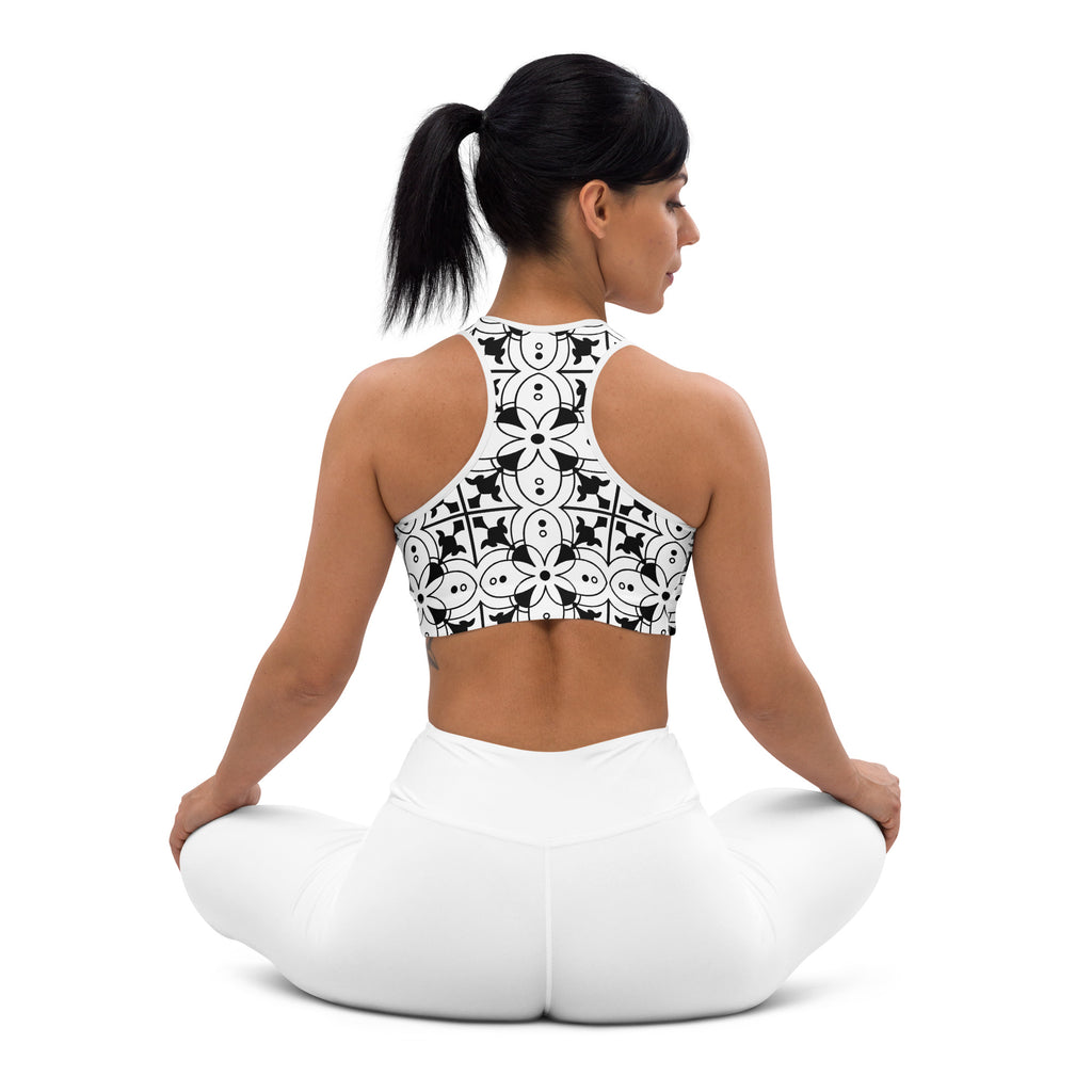 Padded Sports Bra - Black and White - SMIZE By RachelSMIZE By Rachel