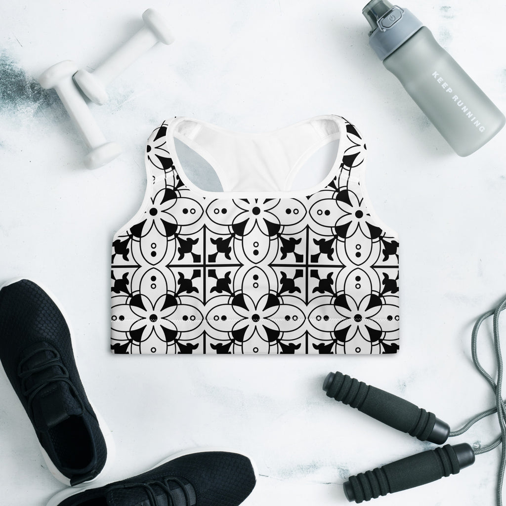 Padded Sports Bra - Black and White - SMIZE By RachelSMIZE By Rachel