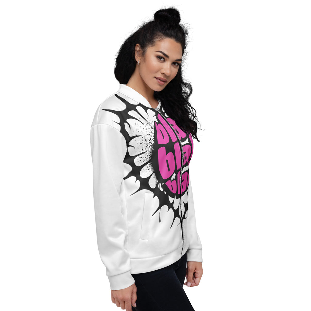 Unisex Bomber Jacket - blah blah blah - SMIZE By RachelSMIZE By Rachel