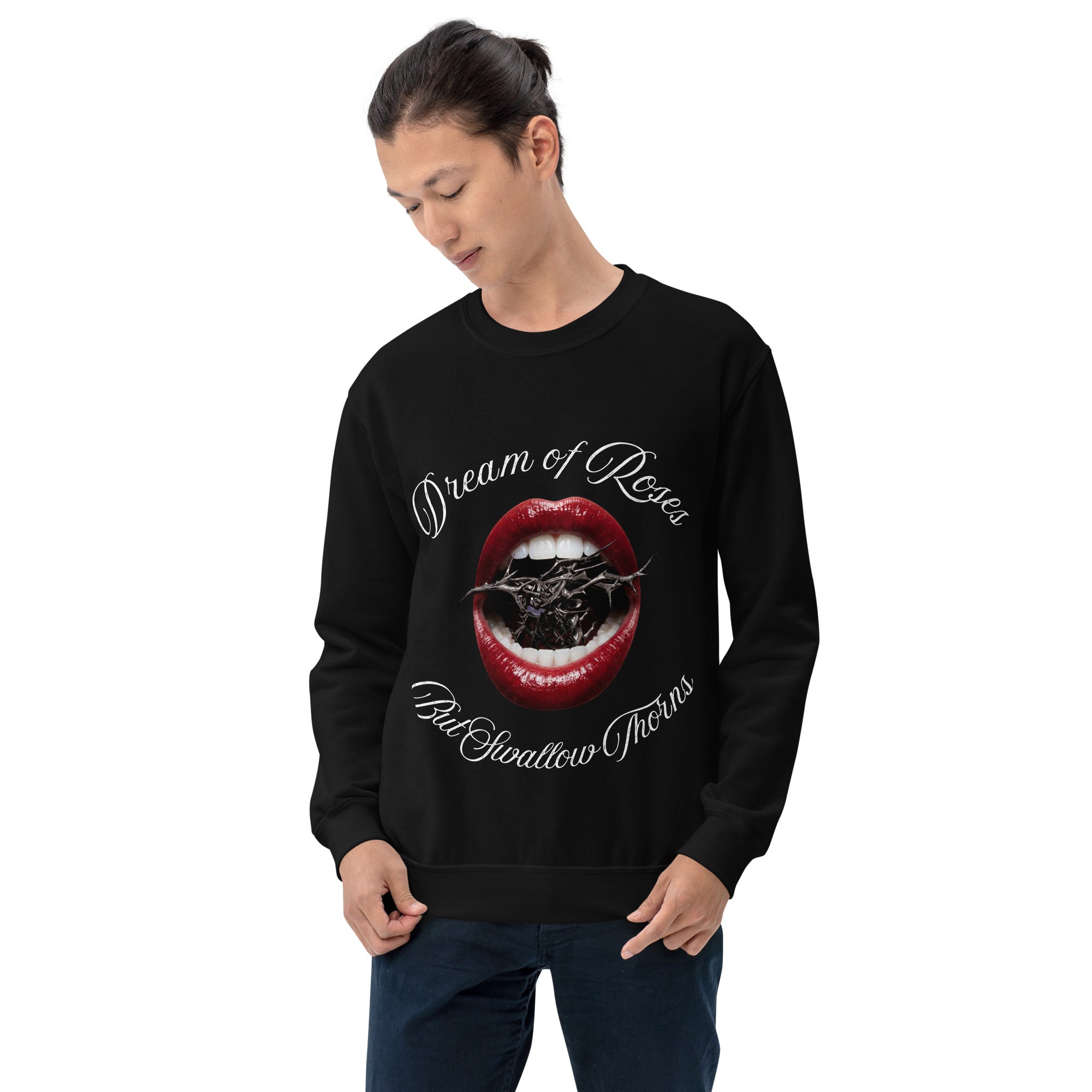 Unisex Sweatshirt-Dream of Roses But Swallow Thorns - SMIZE By RachelSMIZE By Rachel