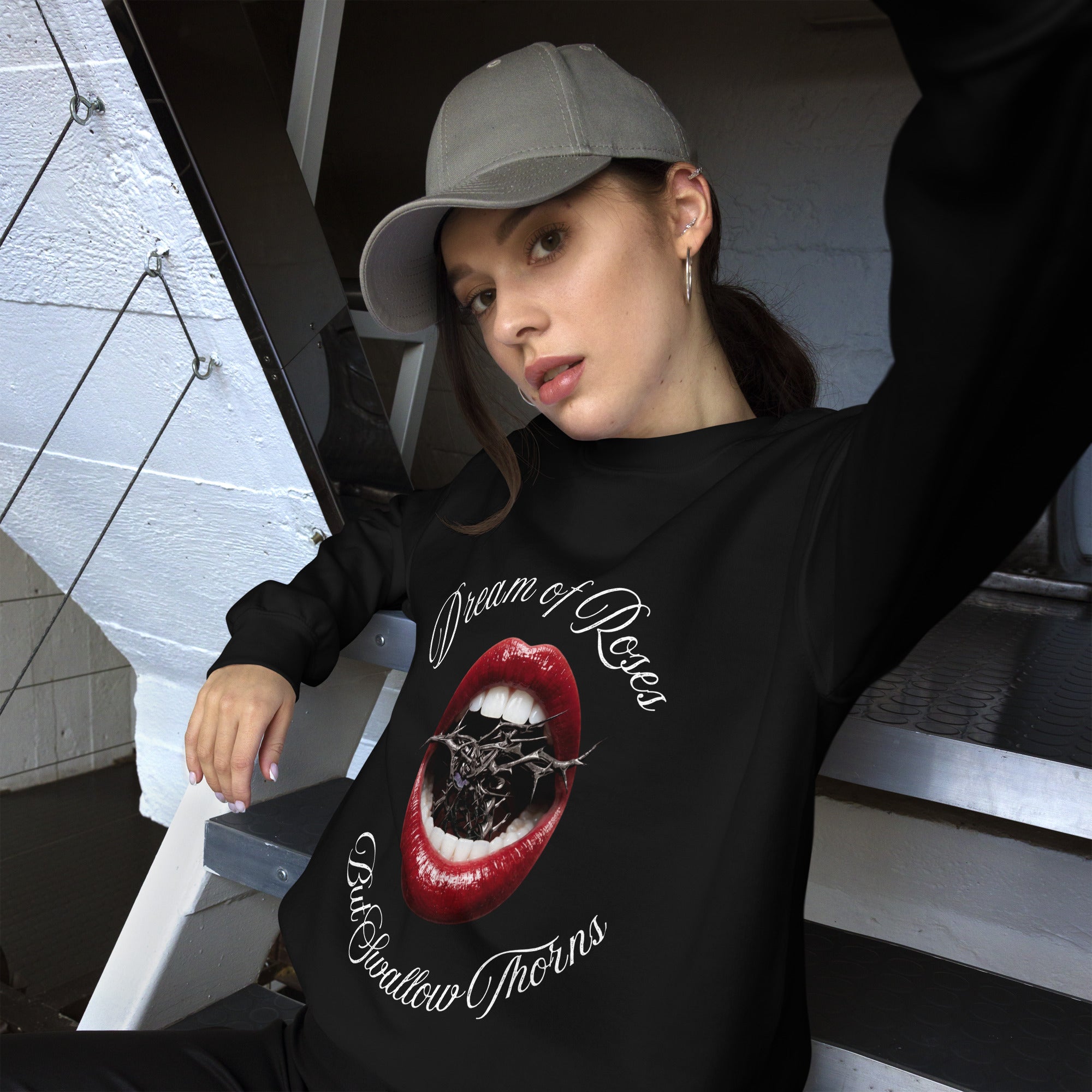 Unisex Sweatshirt-Dream of Roses But Swallow Thorns - SMIZE By RachelSMIZE By Rachel