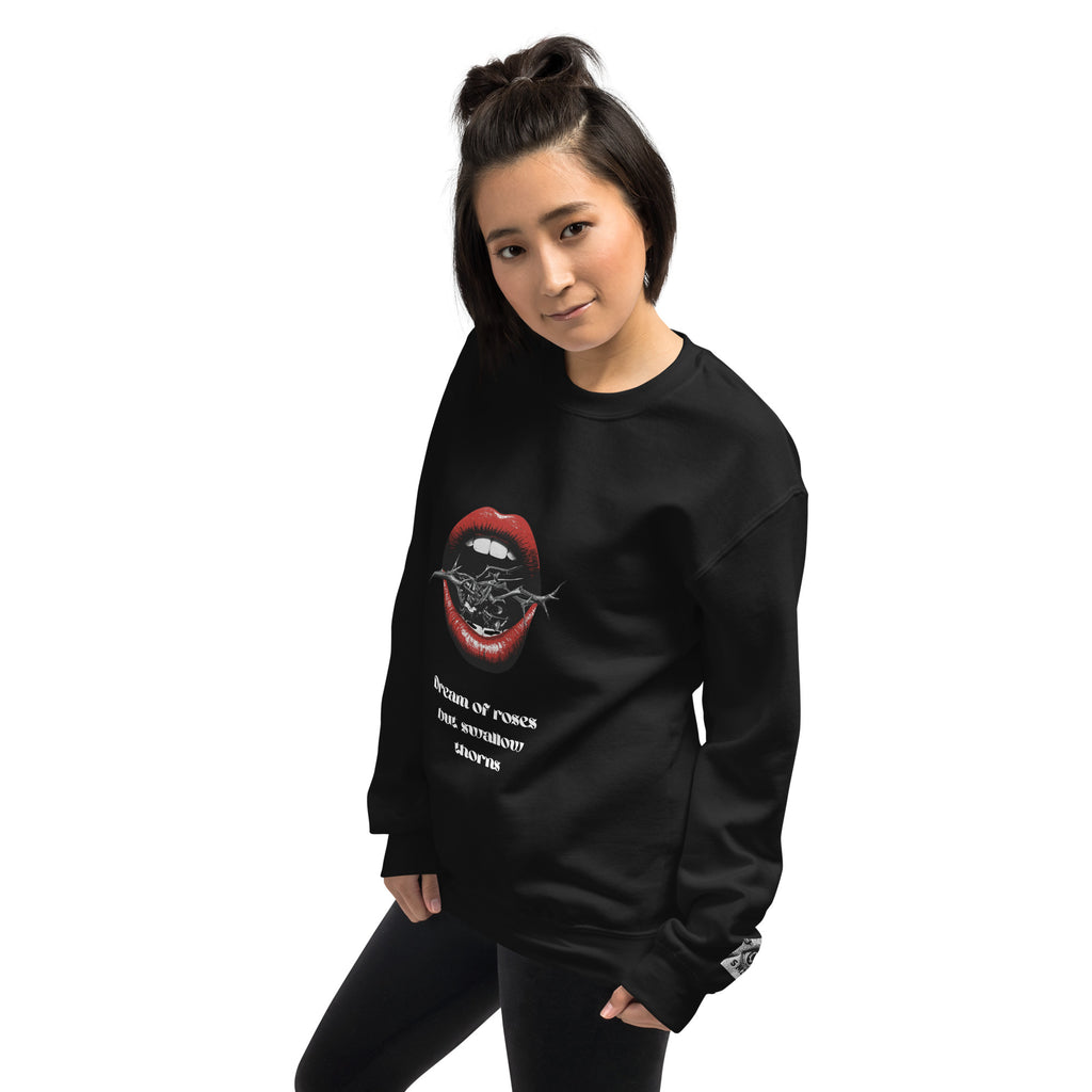 Unisex Sweatshirt - Dream of Roses But Swallow Thorns - SMIZE By RachelSMIZE By Rachel