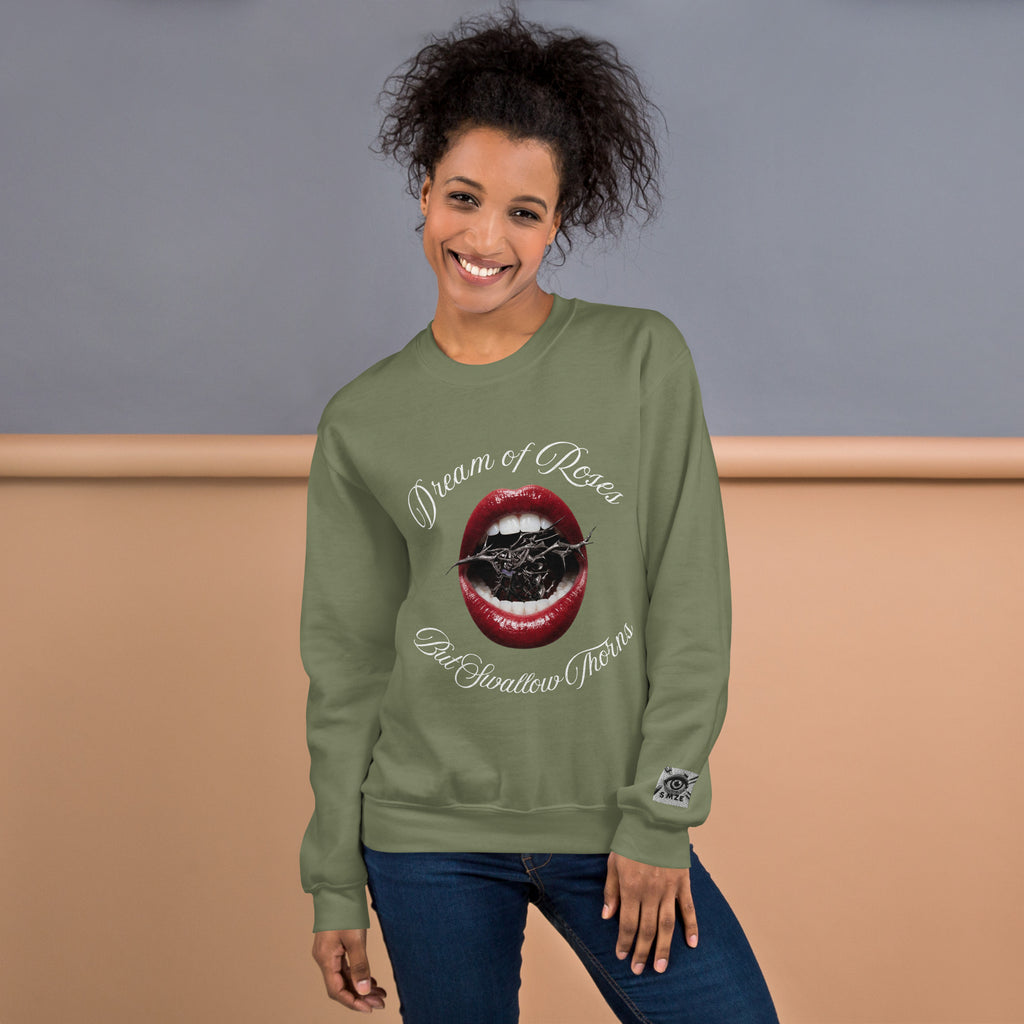 Unisex Sweatshirt-Dream of Roses But Swallow Thorns - SMIZE By RachelSMIZE By Rachel
