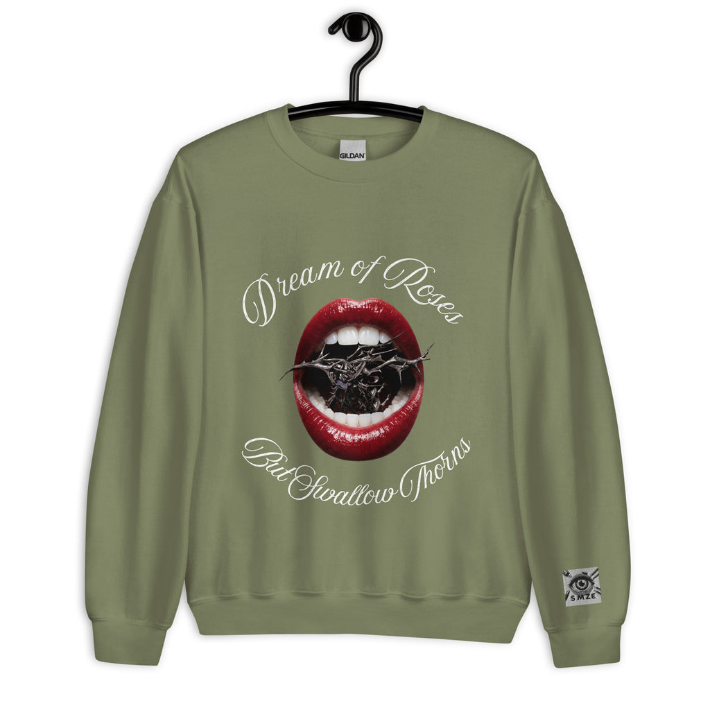 Unisex Sweatshirt-Dream of Roses But Swallow Thorns - SMIZE By RachelSMIZE By Rachel