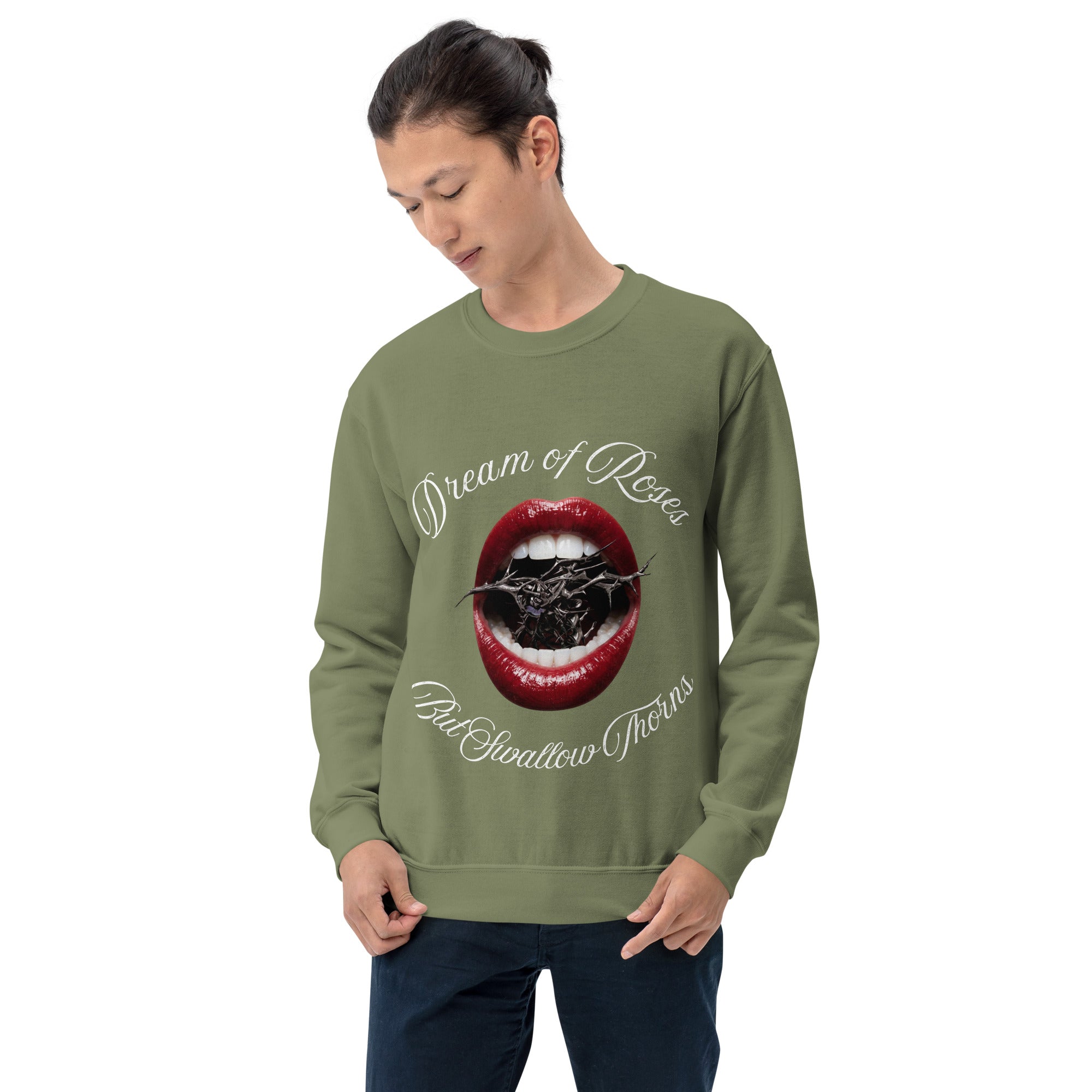 Unisex Sweatshirt-Dream of Roses But Swallow Thorns - SMIZE By RachelSMIZE By Rachel