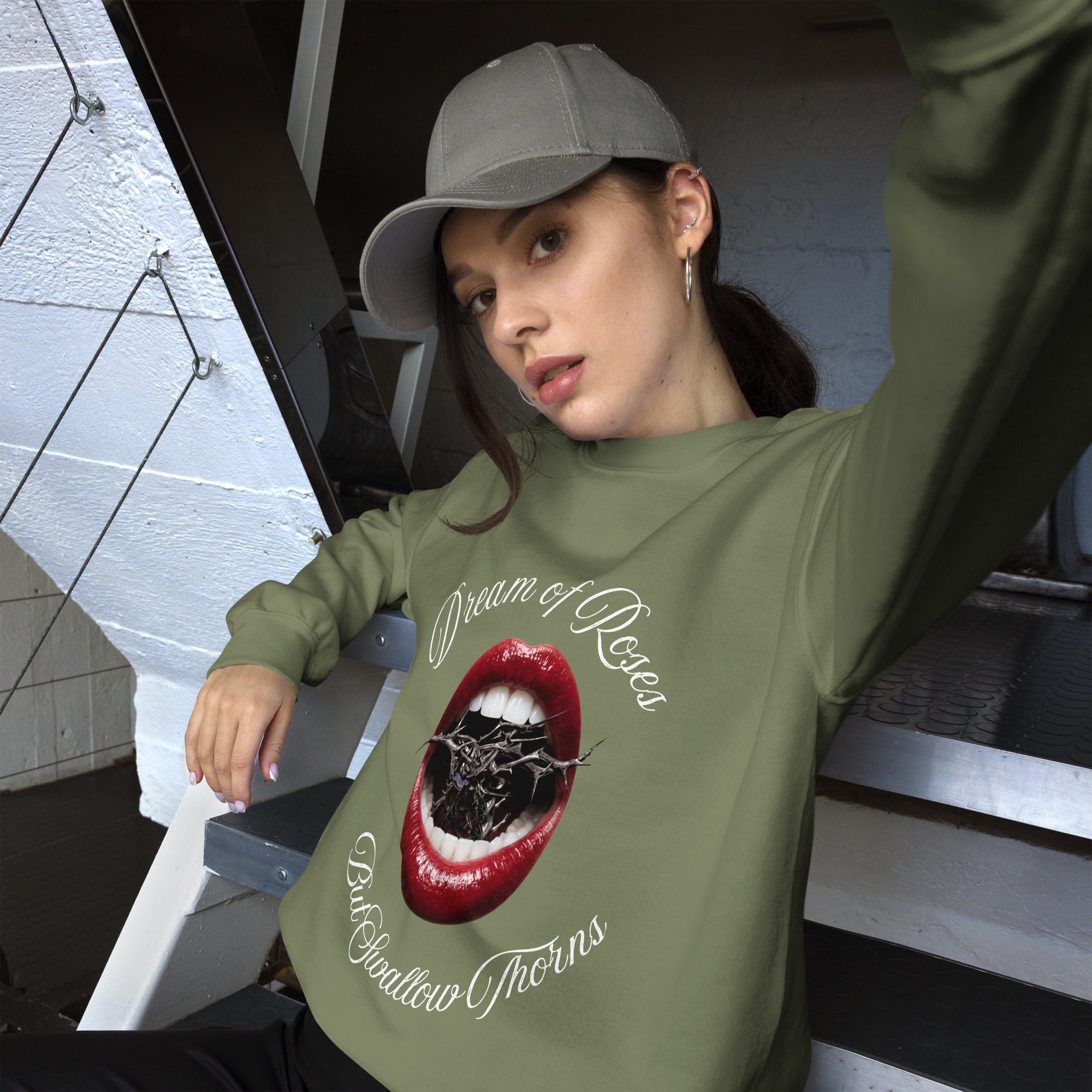 Unisex Sweatshirt-Dream of Roses But Swallow Thorns - SMIZE By RachelSMIZE By Rachel