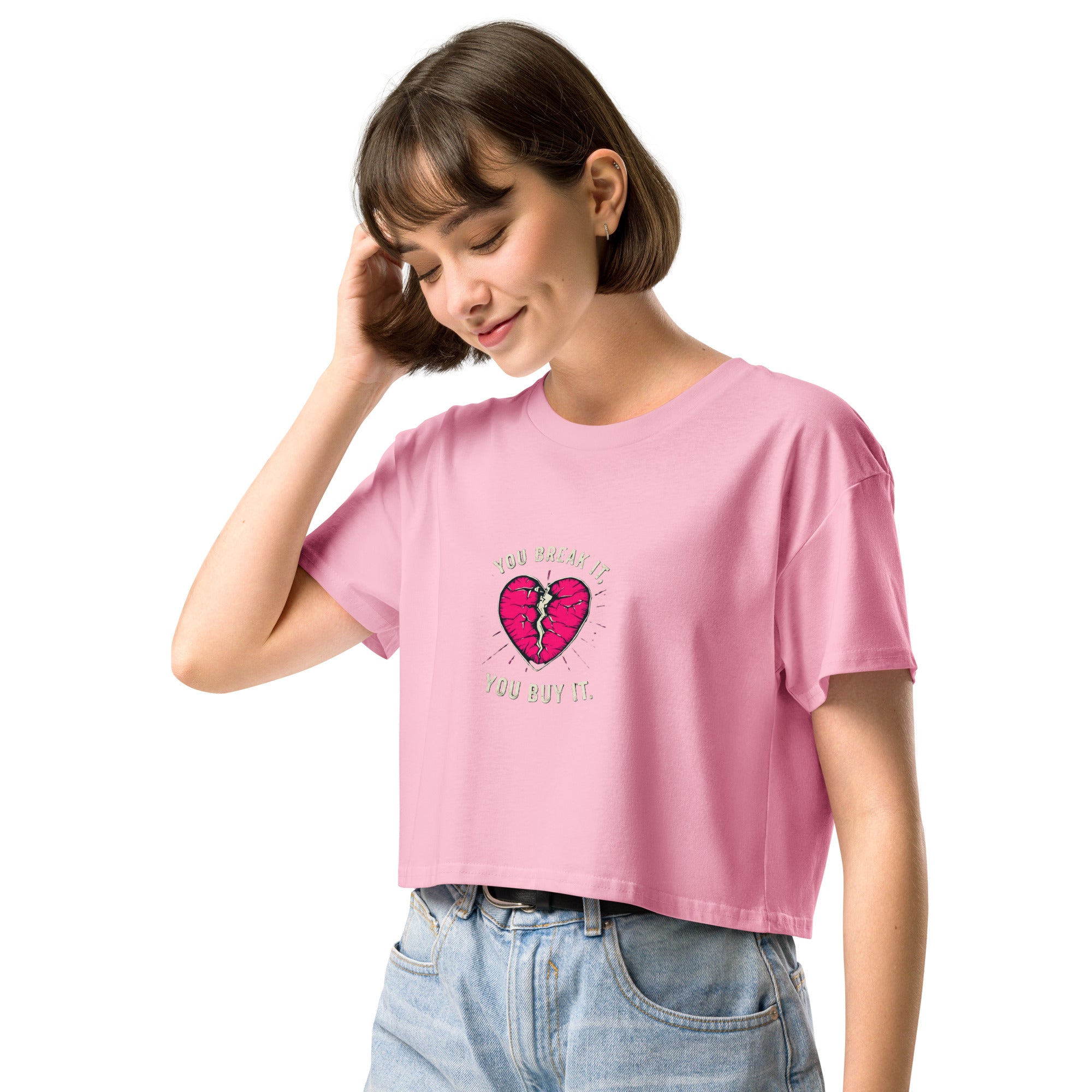 Women’s crop top-You Break It You Buy It - SMIZE By RachelSMIZE By Rachel