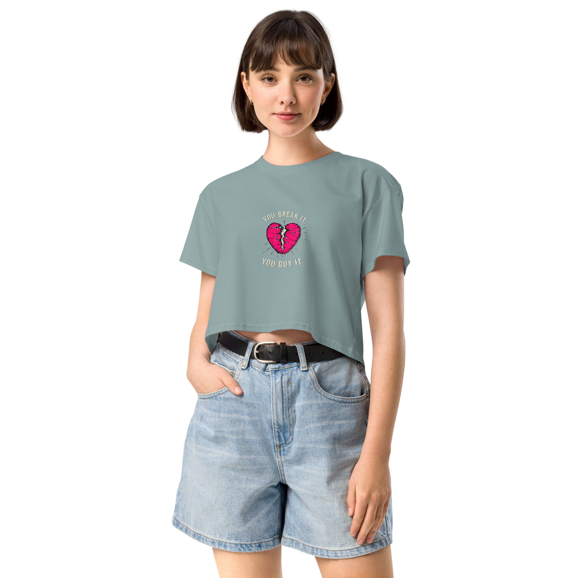 Women’s crop top-You Break It You Buy It - SMIZE By RachelSMIZE By Rachel
