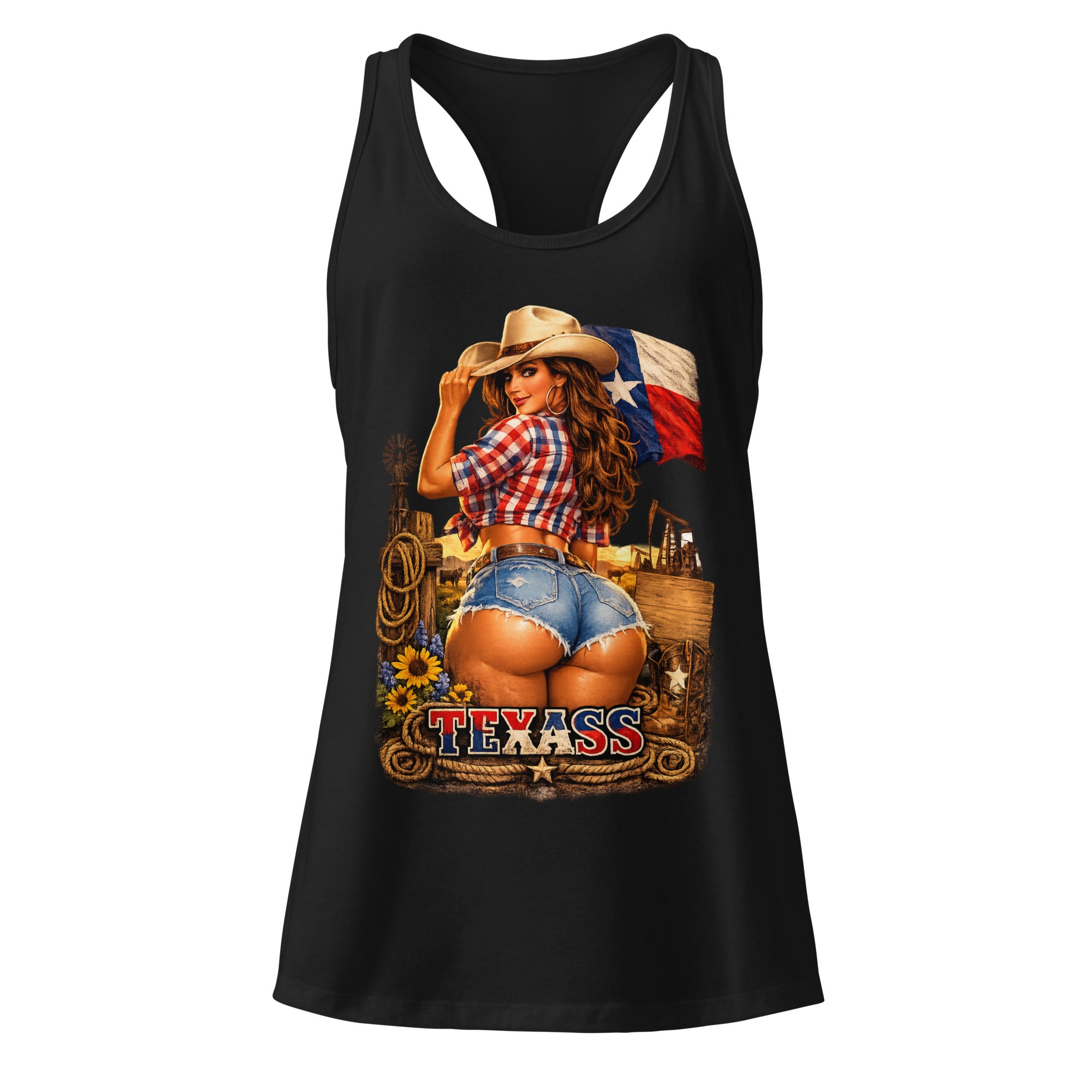 Women’s fitted racerback tank top-TEXASS Tank - SMIZE By RachelSMIZE By Rachel