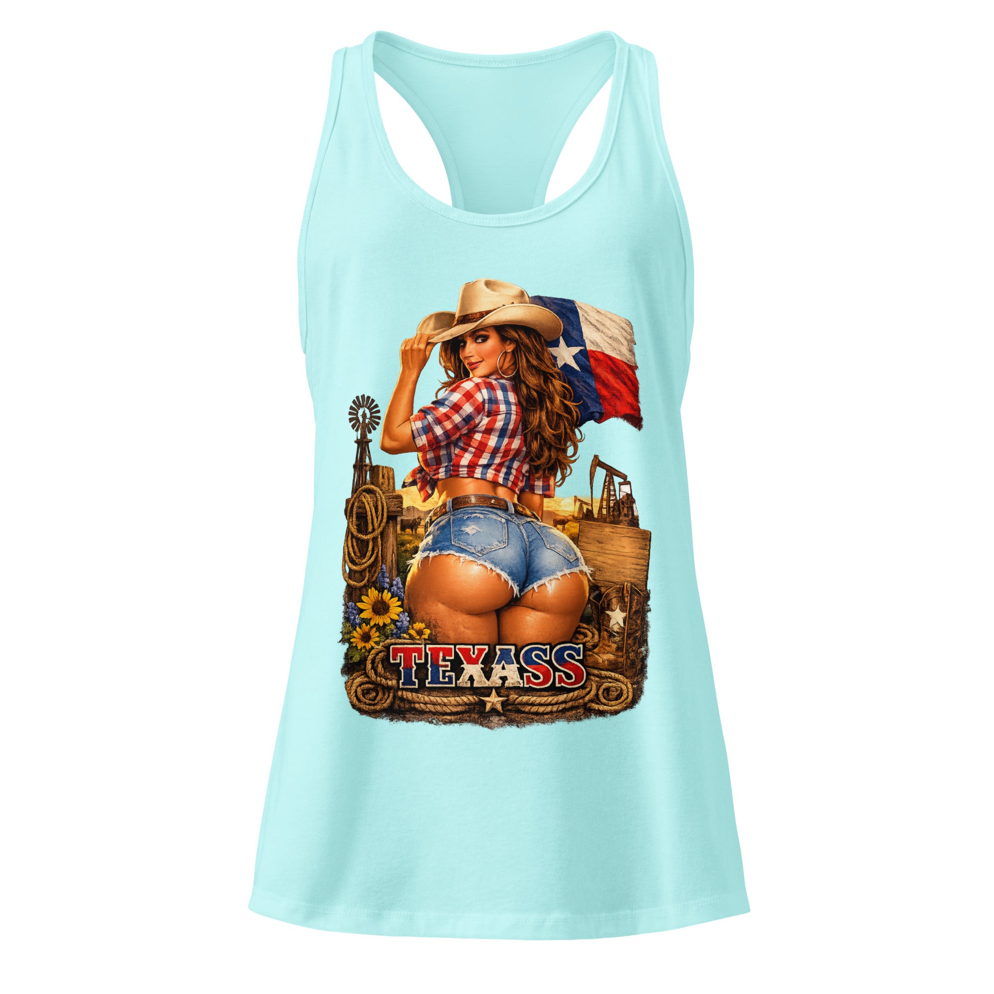 Women’s fitted racerback tank top-TEXASS Tank - SMIZE By RachelSMIZE By Rachel