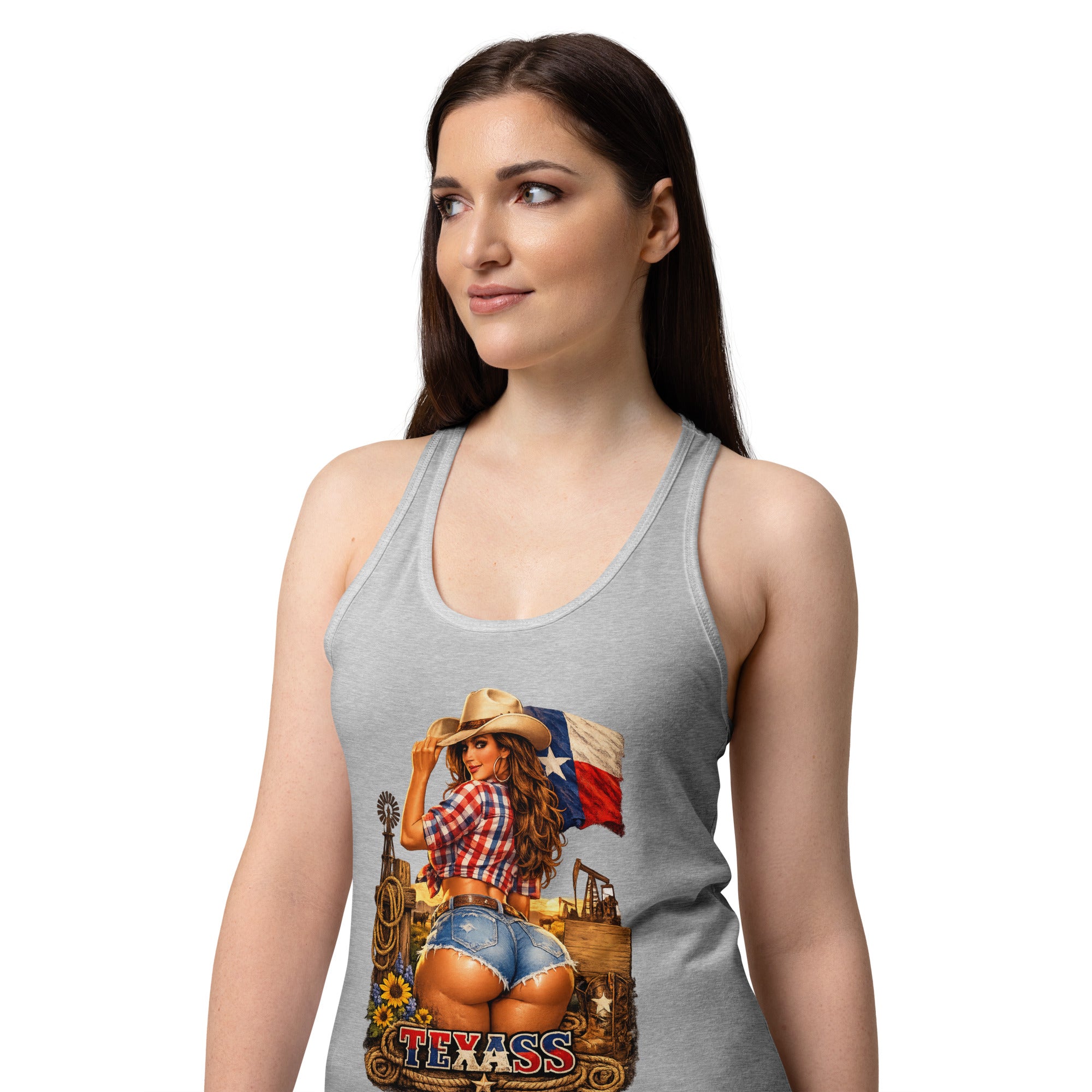 Women’s fitted racerback tank top-TEXASS Tank - SMIZE By RachelSMIZE By Rachel