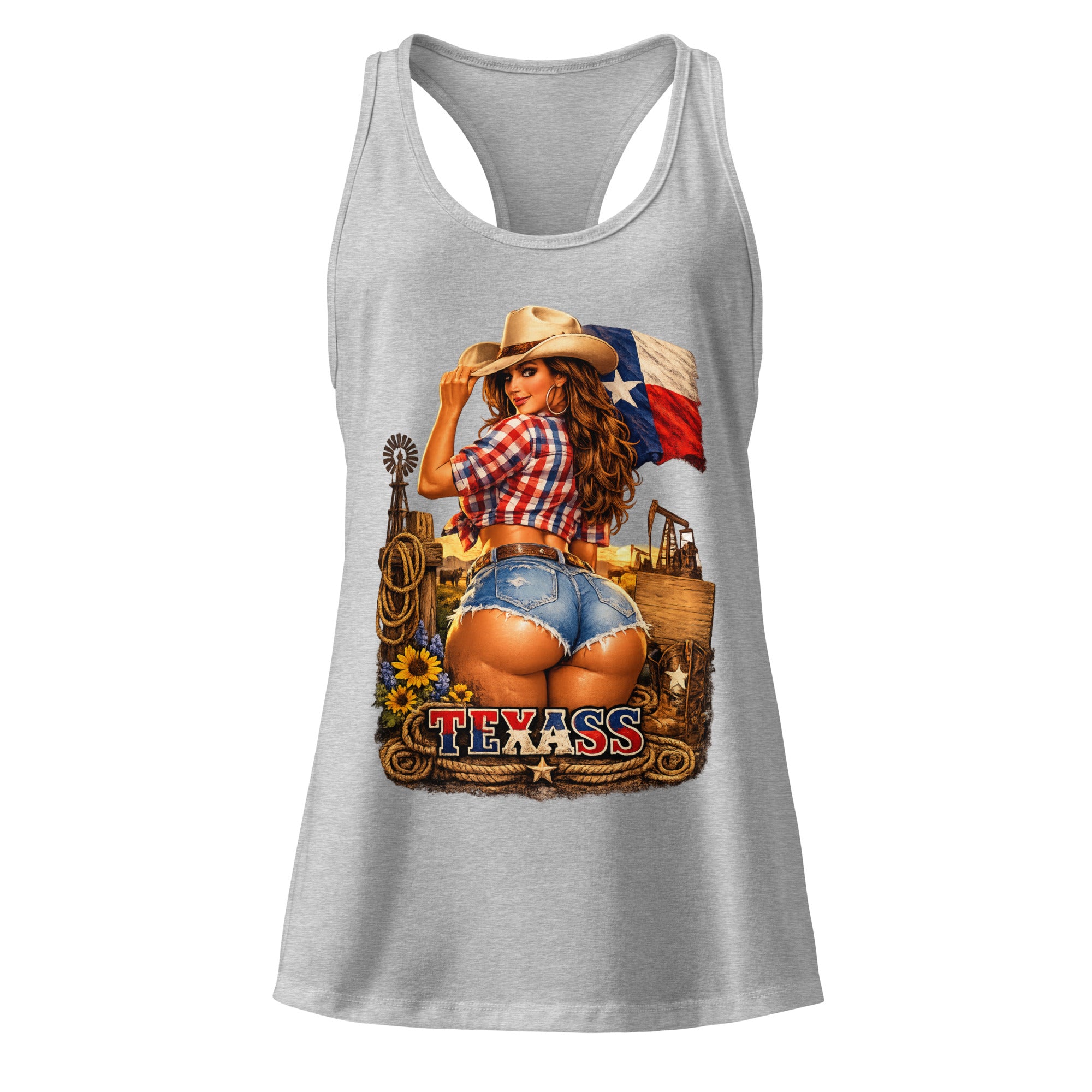 Women’s fitted racerback tank top-TEXASS Tank - SMIZE By RachelSMIZE By Rachel