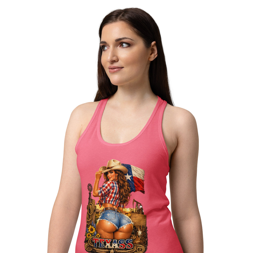 Women’s fitted racerback tank top-TEXASS Tank - SMIZE By RachelSMIZE By Rachel
