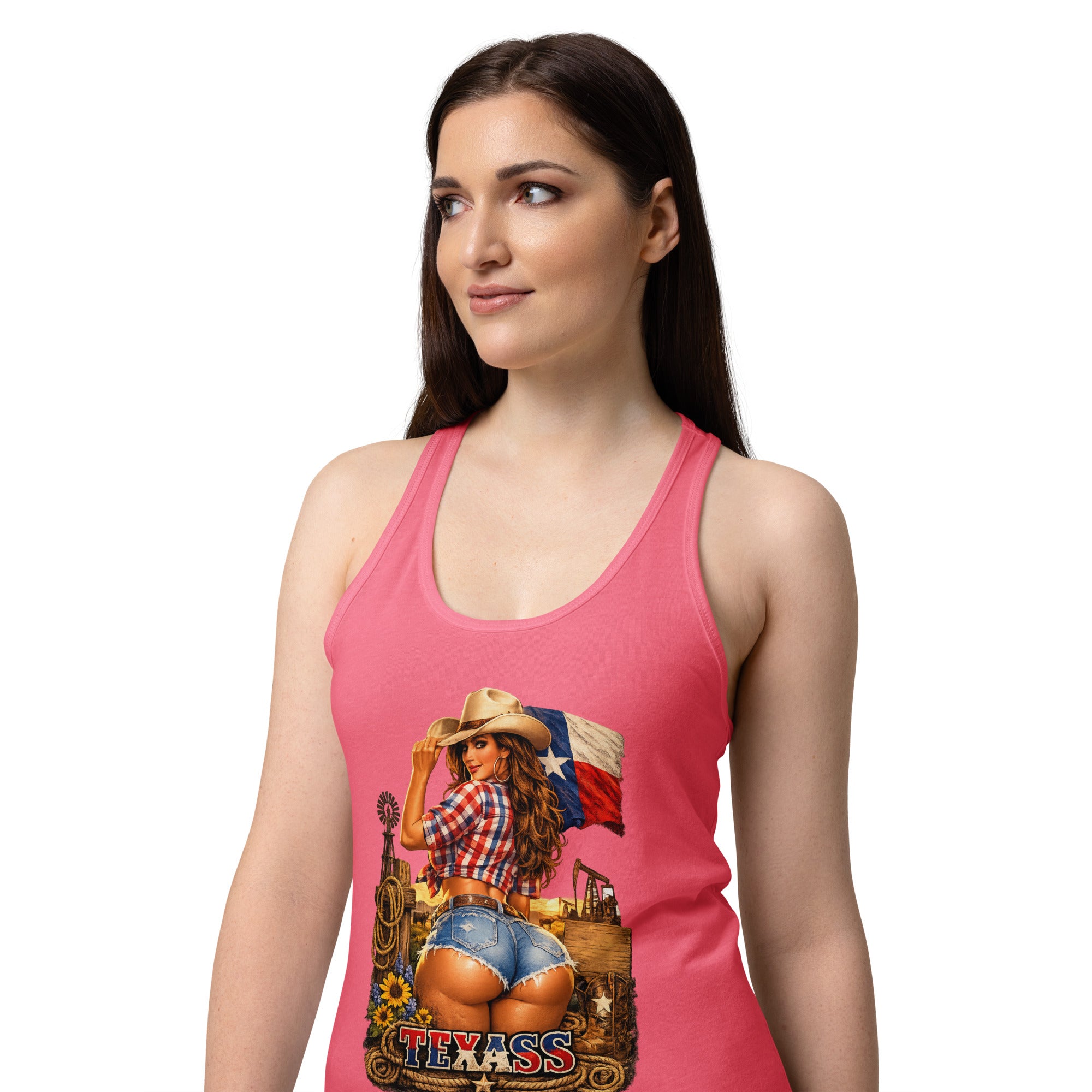 Women’s fitted racerback tank top-TEXASS Tank - SMIZE By RachelSMIZE By Rachel