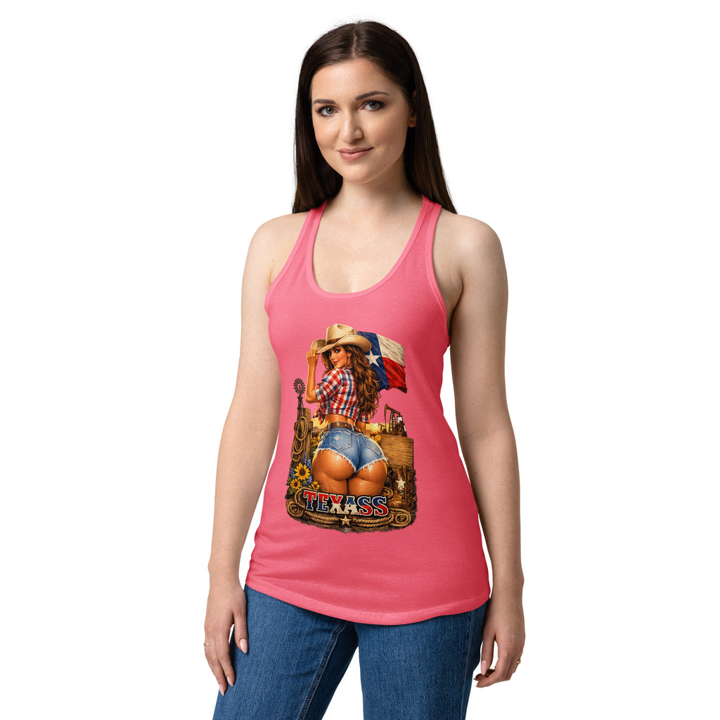 Women’s fitted racerback tank top-TEXASS Tank - SMIZE By RachelSMIZE By Rachel