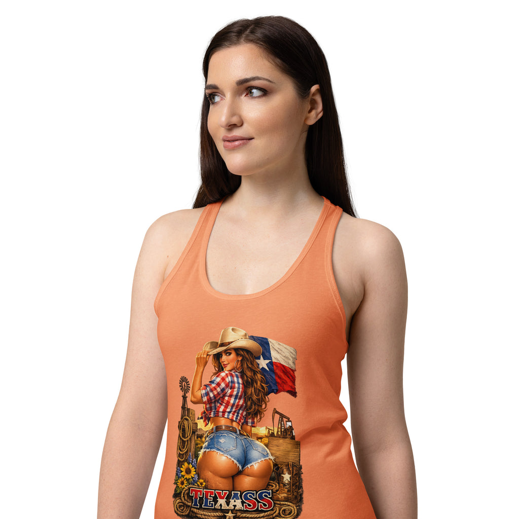 Women’s fitted racerback tank top-TEXASS Tank - SMIZE By RachelSMIZE By Rachel