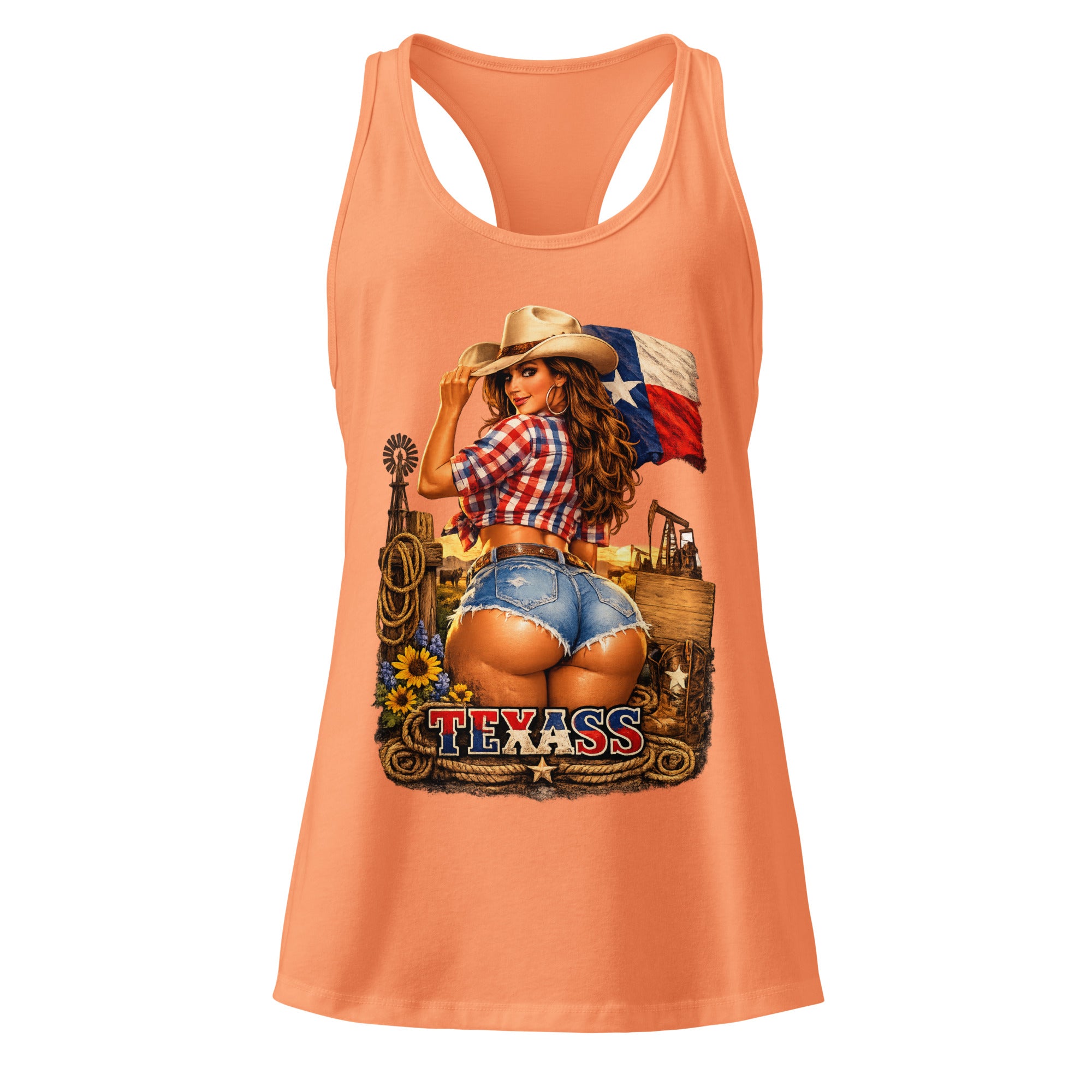 Women’s fitted racerback tank top-TEXASS Tank - SMIZE By RachelSMIZE By Rachel