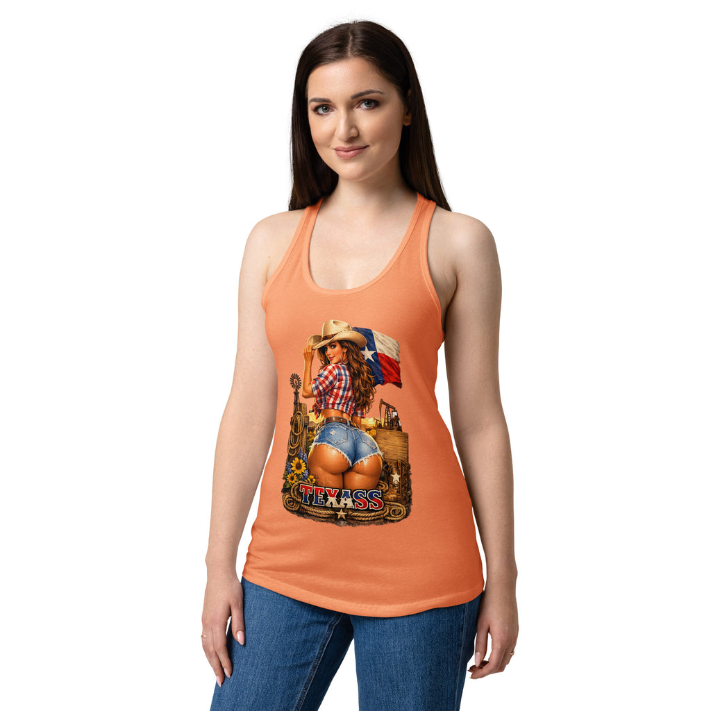 Women’s fitted racerback tank top-TEXASS Tank - SMIZE By RachelSMIZE By Rachel