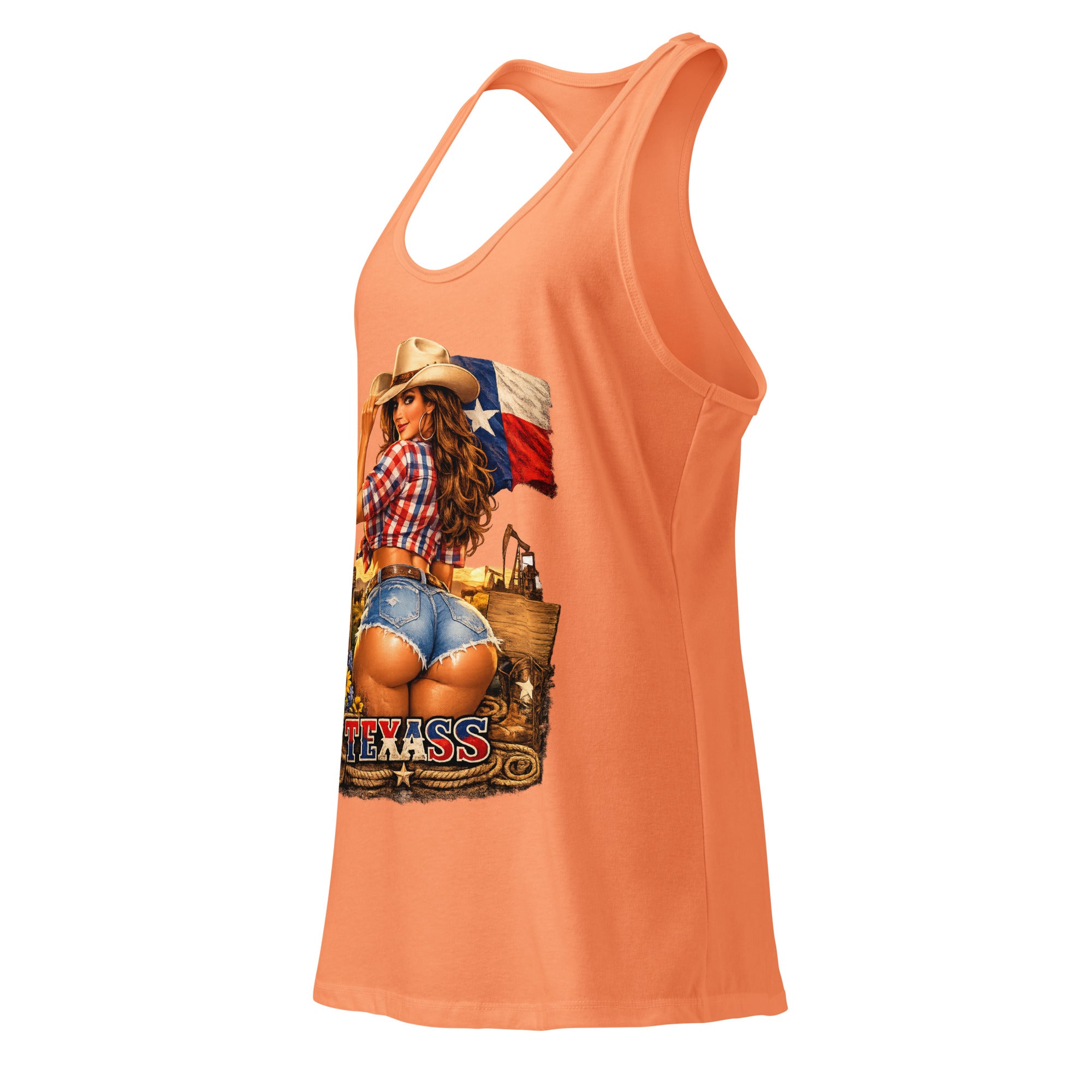 Women’s fitted racerback tank top-TEXASS Tank - SMIZE By RachelSMIZE By Rachel