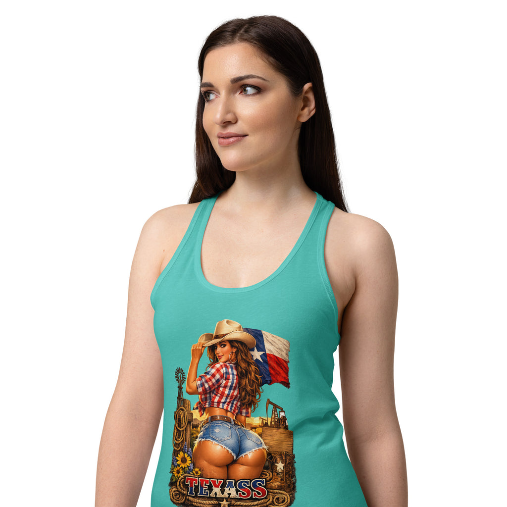 Women’s fitted racerback tank top-TEXASS Tank - SMIZE By RachelSMIZE By Rachel