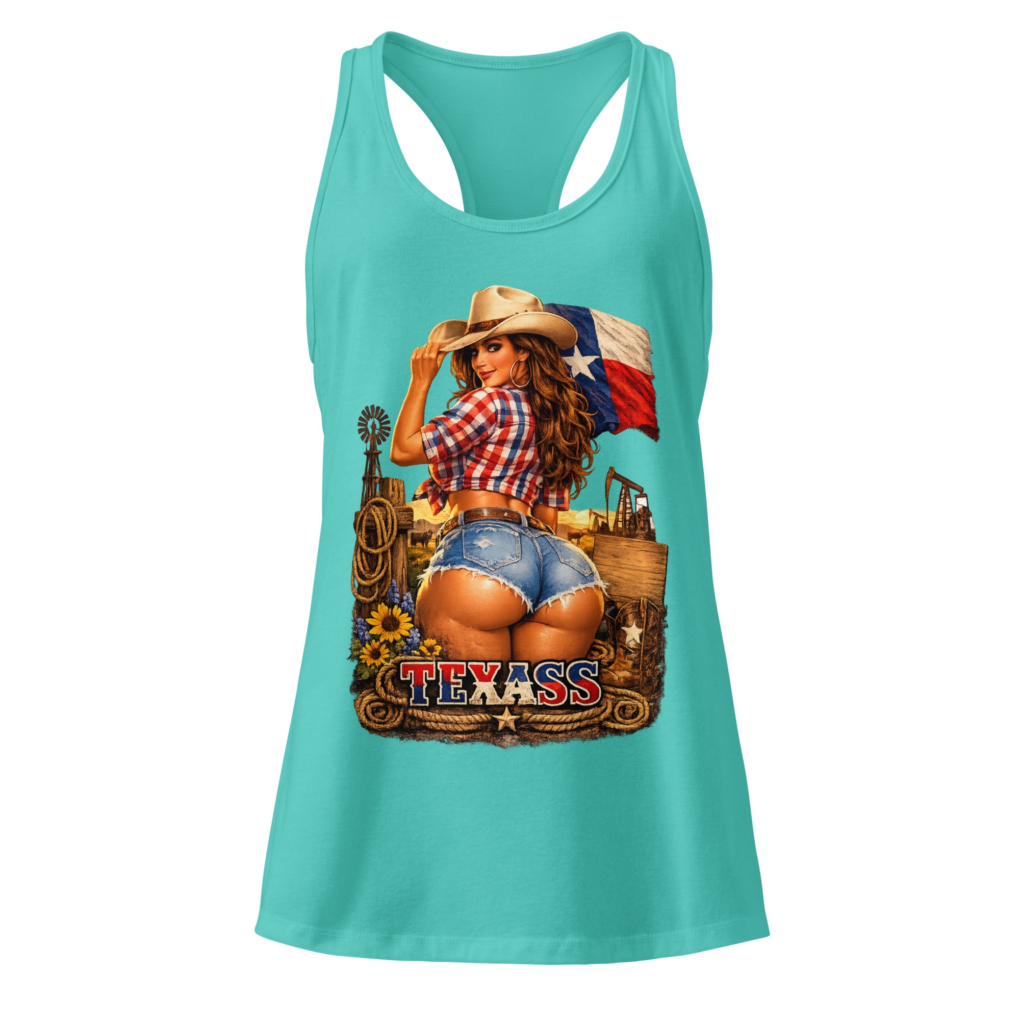 Women’s fitted racerback tank top-TEXASS Tank - SMIZE By RachelSMIZE By Rachel