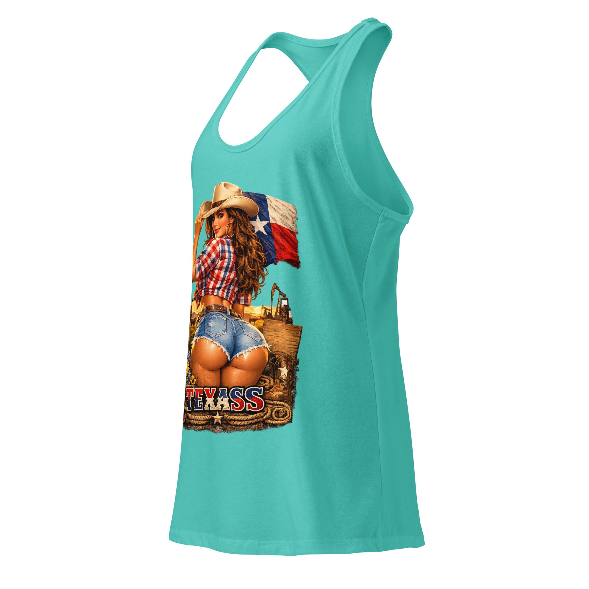 Women’s fitted racerback tank top-TEXASS Tank - SMIZE By RachelSMIZE By Rachel
