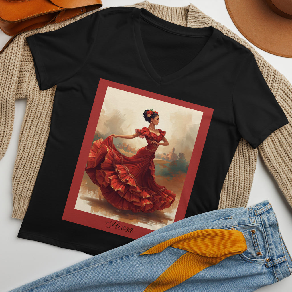 Women’s relaxed v - neck t-shirt - Picosa - SMIZE By RachelSMIZE By Rachel
