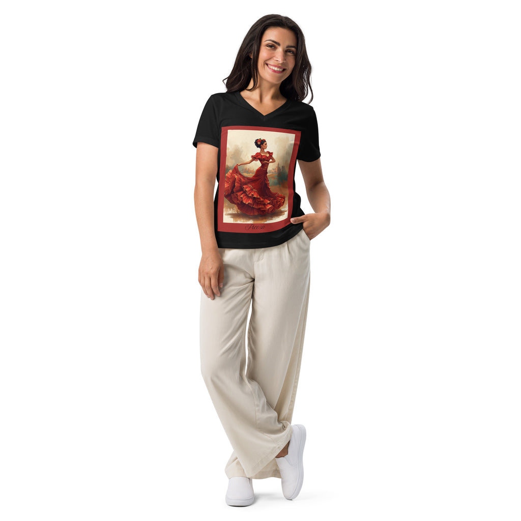 Women’s relaxed v - neck t-shirt - Picosa - SMIZE By RachelSMIZE By Rachel